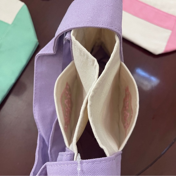 Trader Joes Mini Pastel Canvas Tote Bag 4 Pieces- All new - Picture 3 of 3